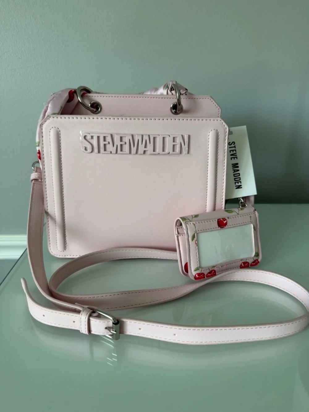 NWT - Great Mother's Day Gift - Steve Madden Bevlynn Pink Frost Satchel - Picture 2 of 6